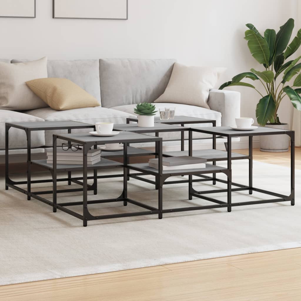 Coffee Table Grey Sonoma 121x121x40 cm Engineered Wood - Brittle & Co