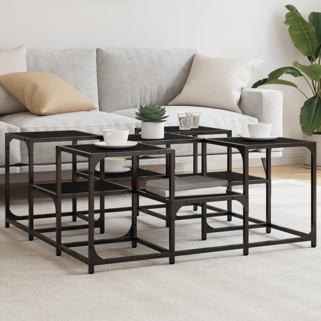 Coffee Table Black 91x91x40 cm Engineered Wood - Brittle & Co