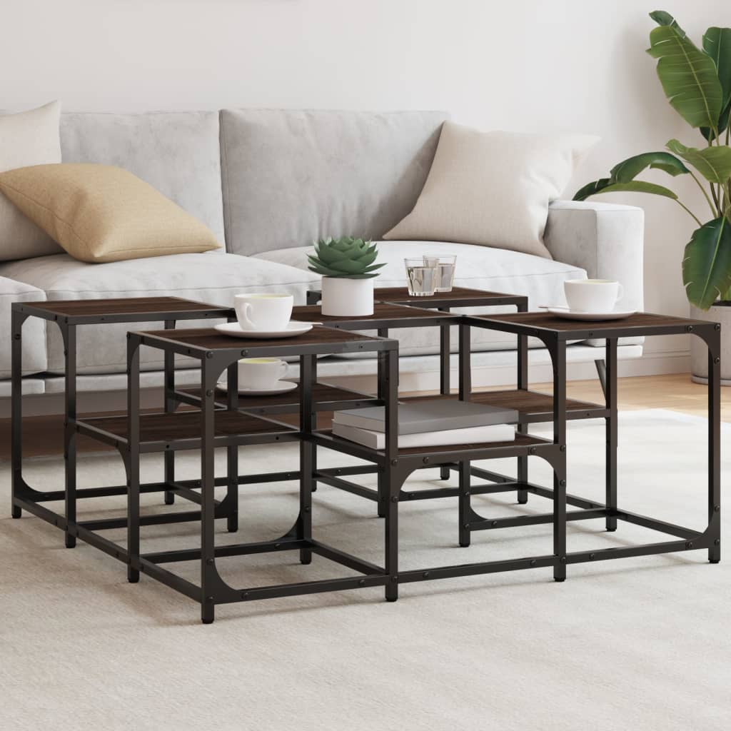Coffee Table Brown Oak 91x91x40 cm Engineered Wood - Unbeatable Bargains