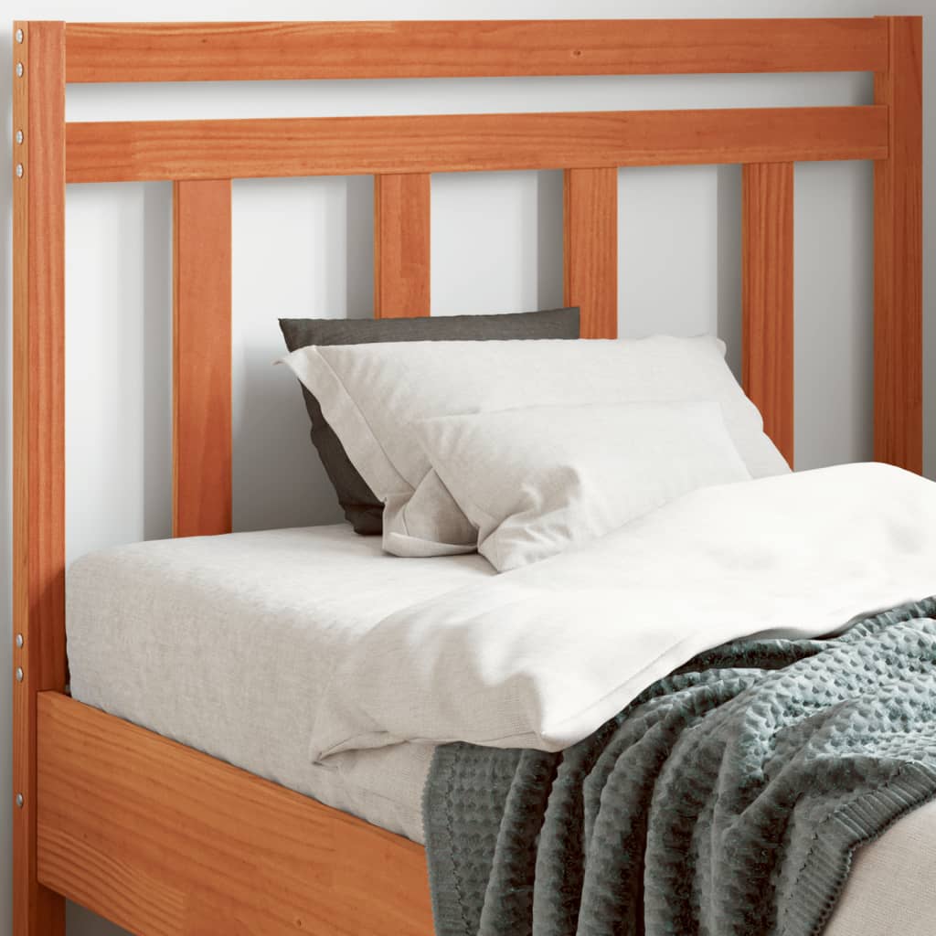 Headboard Wax Brown 100 cm Solid Wood Pine - Merkel Designers