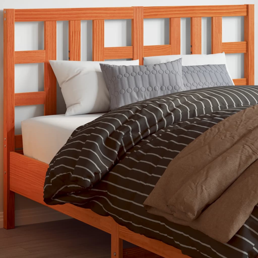 Headboard Wax Brown 135 cm Solid Wood Pine - Merlin Deals