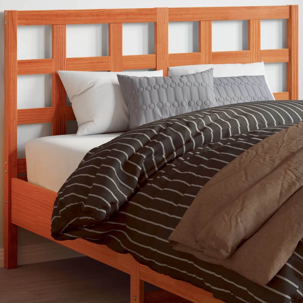 Headboard Wax Brown 135 cm Solid Wood Pine - Merlin Deals