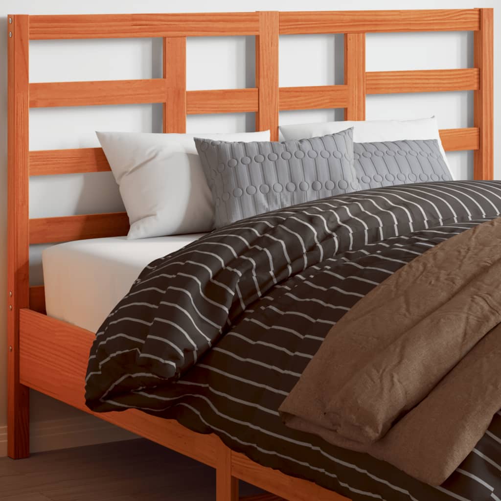 Headboard Wax Brown 135 cm Solid Wood Pine - Style and Chic