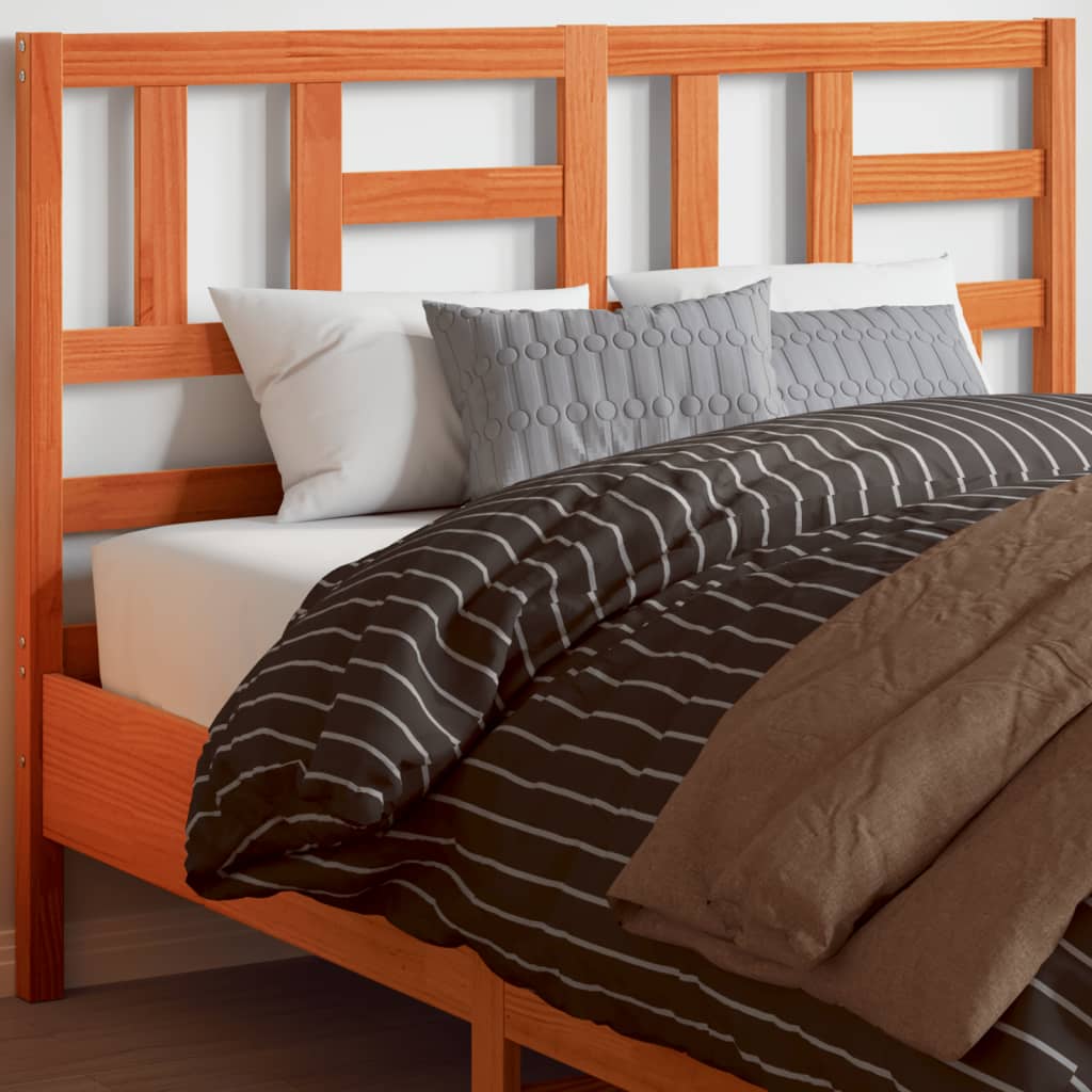 Headboard Wax Brown 135 cm Solid Wood Pine - Brittle & Co