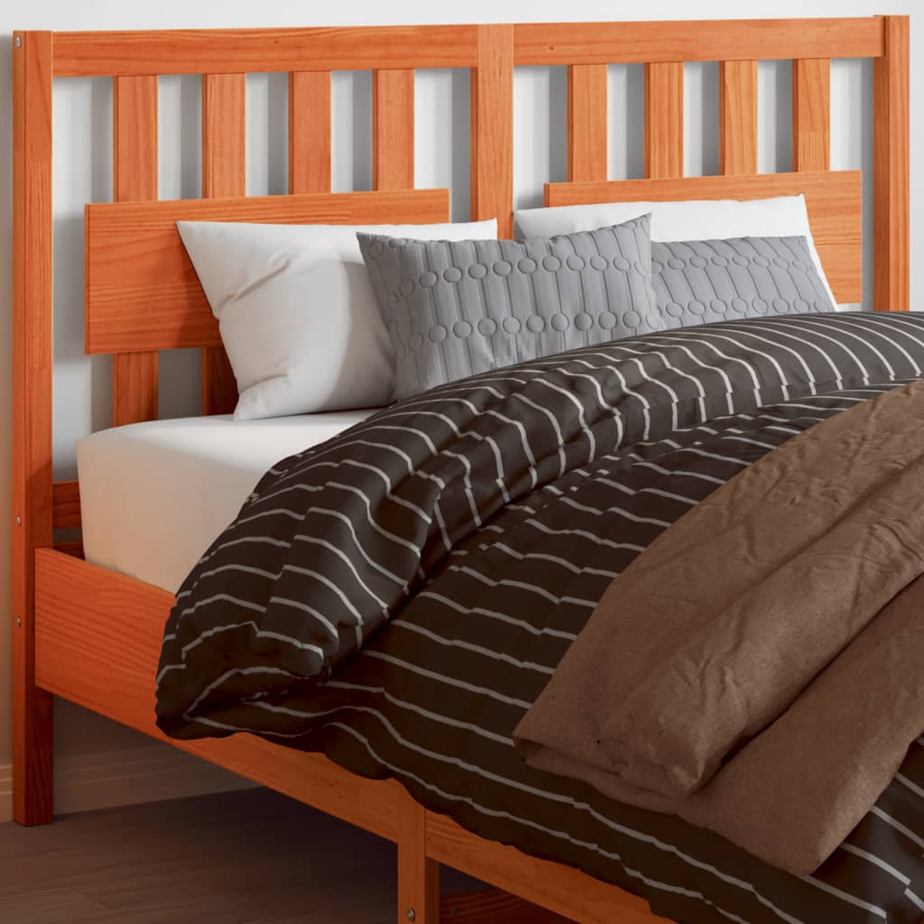 Headboard Wax Brown 135 cm Solid Wood Pine - All Things Good