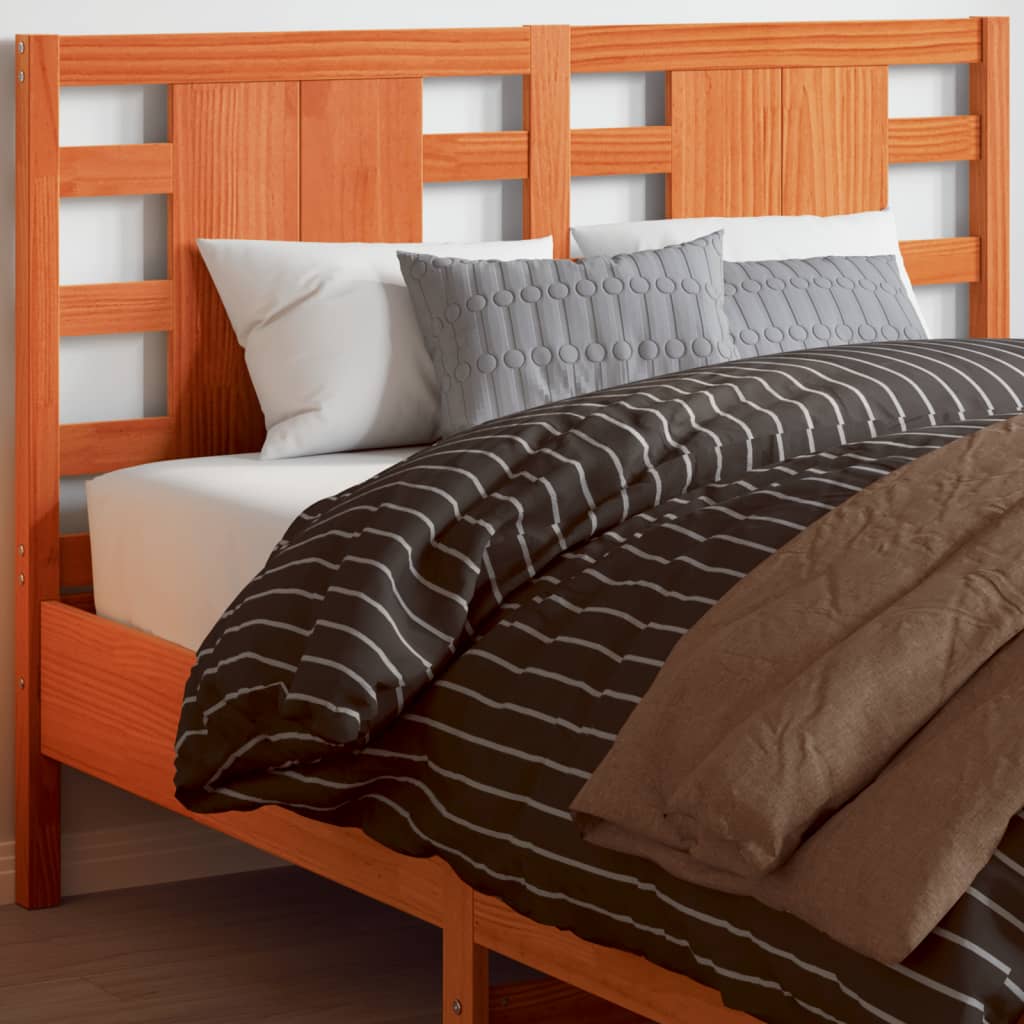 Headboard Wax Brown 135 cm Solid Wood Pine - Brittle & Co