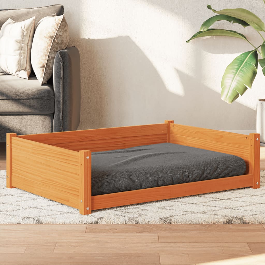 Dog Bed Wax Brown 105.5x75.5x28 cm Solid Wood Pine - Style and Chic