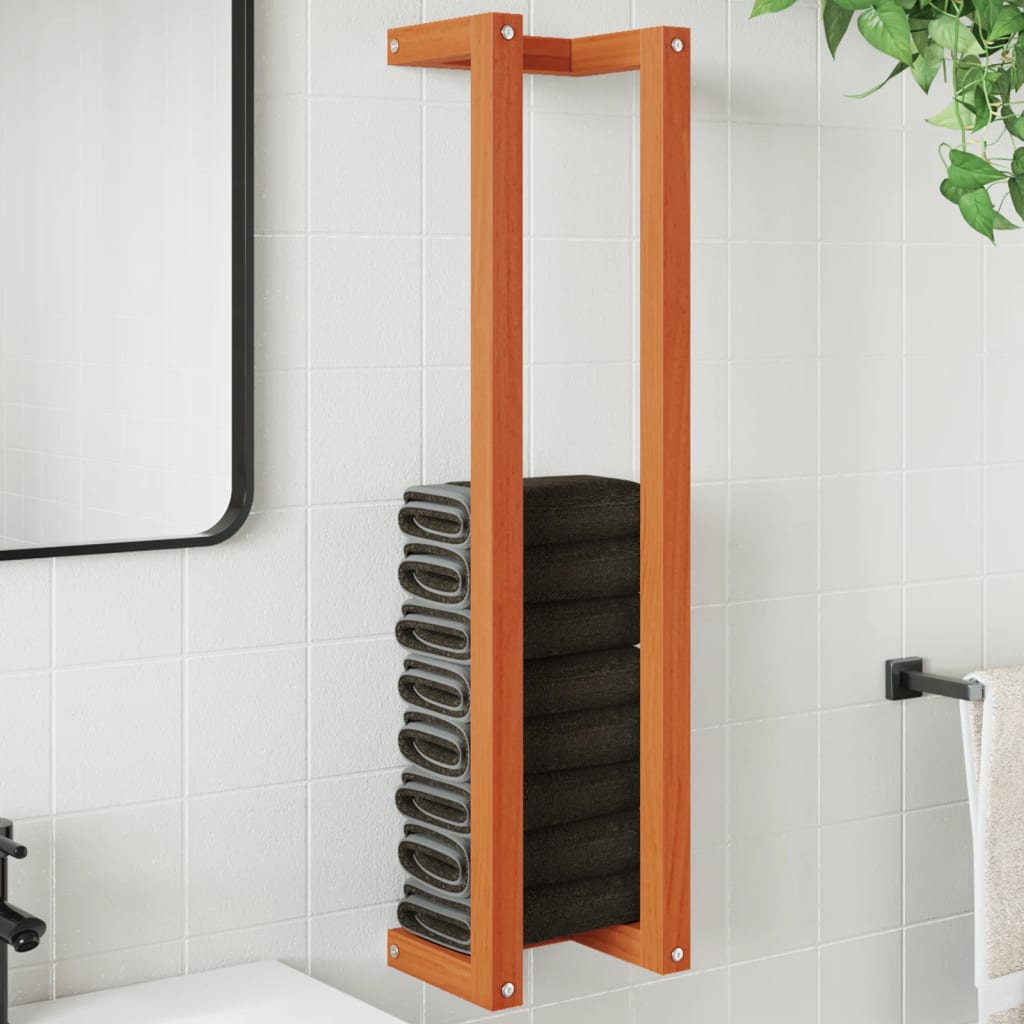 Towel Rack Wax Brown 23x18x90 cm Solid Wood Pine - Merlin Deals