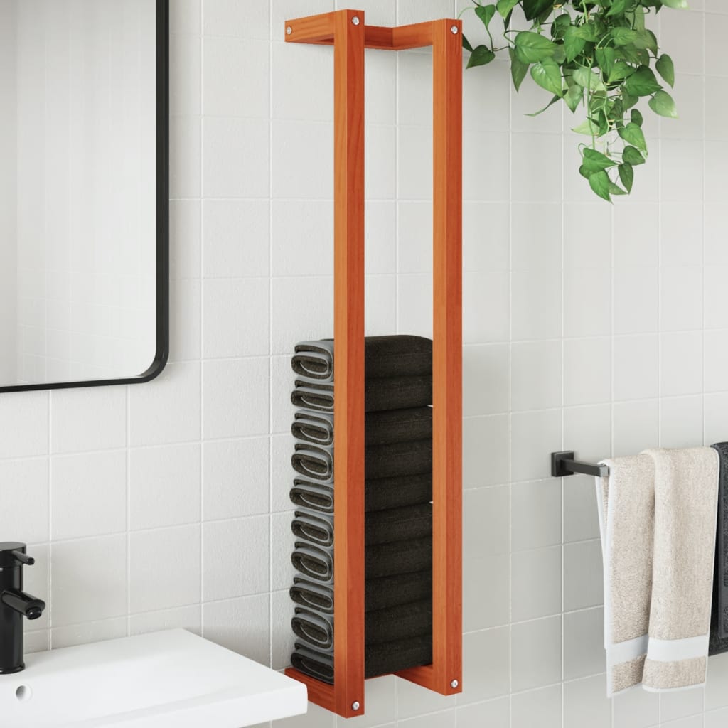 Towel Rack Wax Brown 23x18x110 cm Solid Wood Pine - Brittle & Co