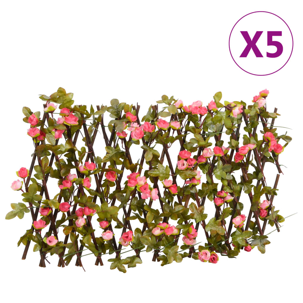 vidaXLÂ Artificial Ivy Trellis Expandable 5 pcs Dark Pink 180x20 cm - Style and Chic
