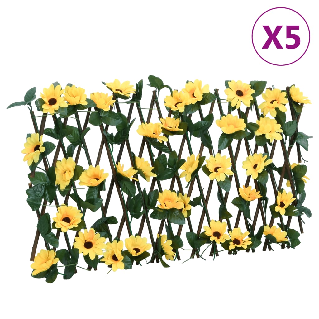 vidaXLÂ Artificial Ivy Trellis Expandable 5 pcs Yellow 180x20 cm - All Things Good