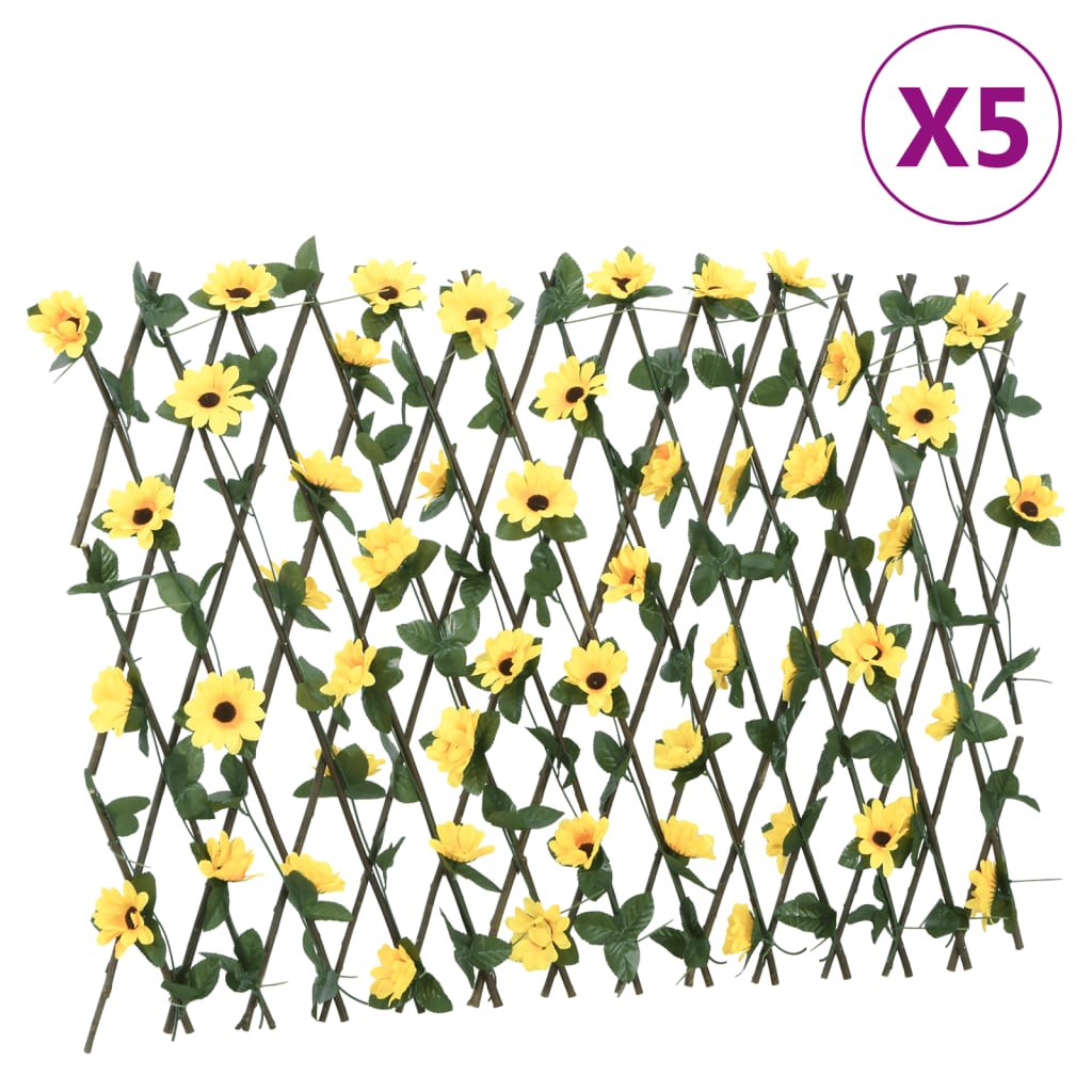 vidaXLÂ Artificial Ivy Trellis Expandable 5 pcs Yellow 180x60 cm - Merkel Designers