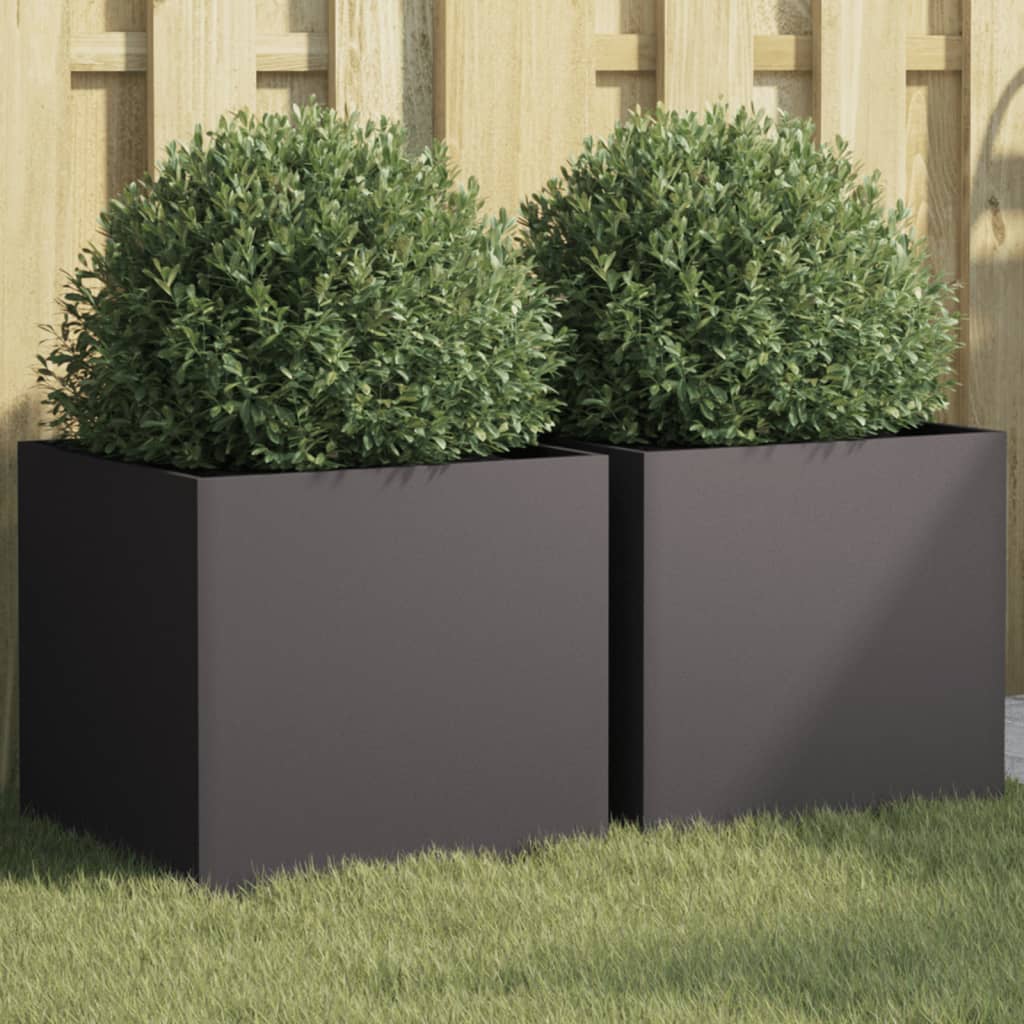 Planters 2 pcs Black 42x40x39 cm Cold-rolled Steel - Style and Chic