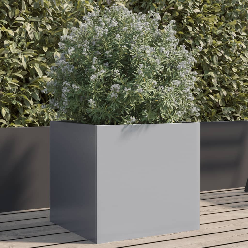 Planter Silver 42x40x39 cm Galvanised Steel - Style and Chic