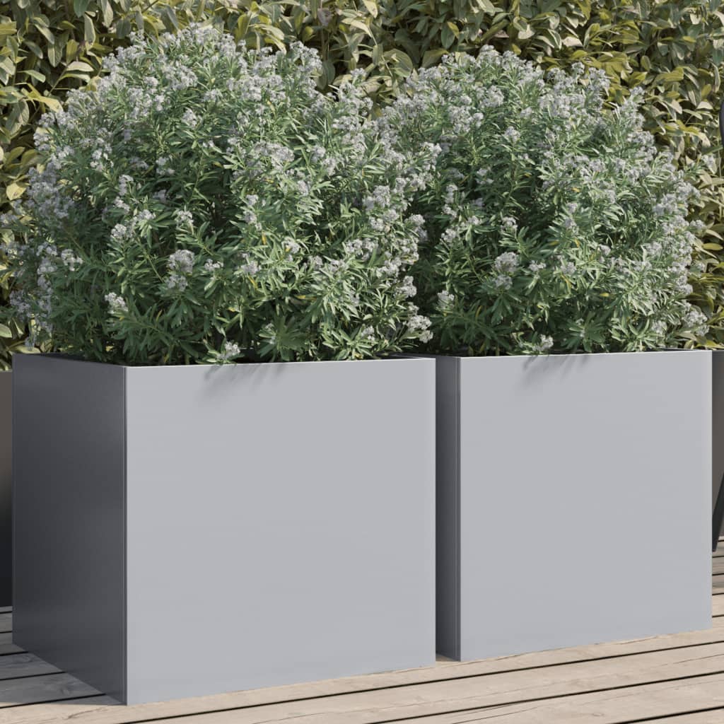 Planters 2 pcs Silver 42x40x39 cm Galvanised Steel - Merkel Designers