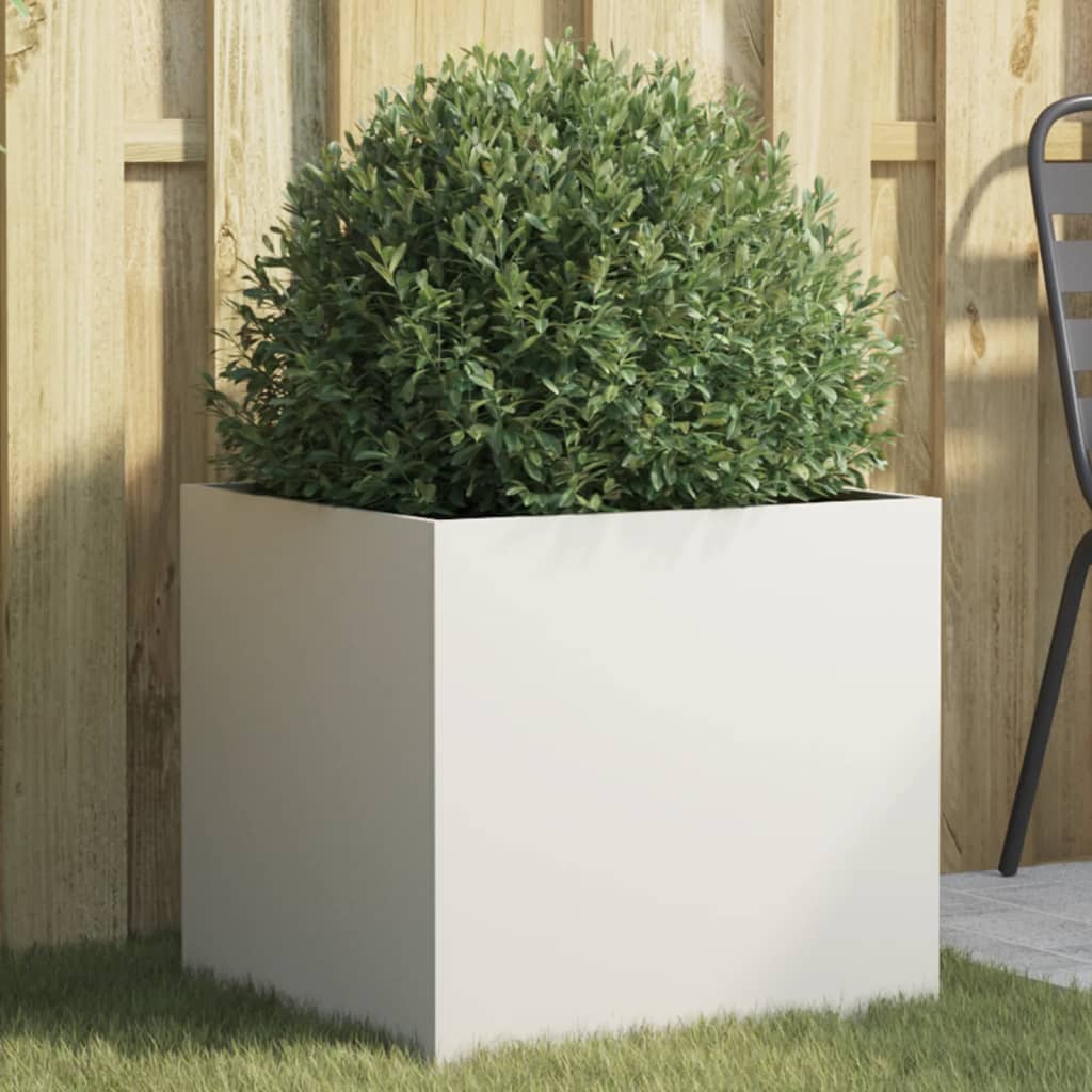 Planter White 49x47x46 cm Cold-rolled Steel - All Things Good