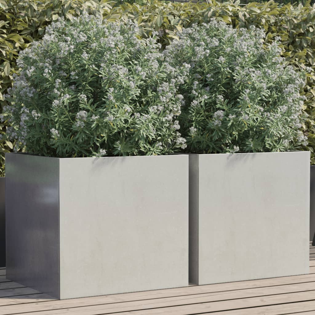 Planters 2 pcs Silver 49x47x46 cm Stainless Steel - All Things Good