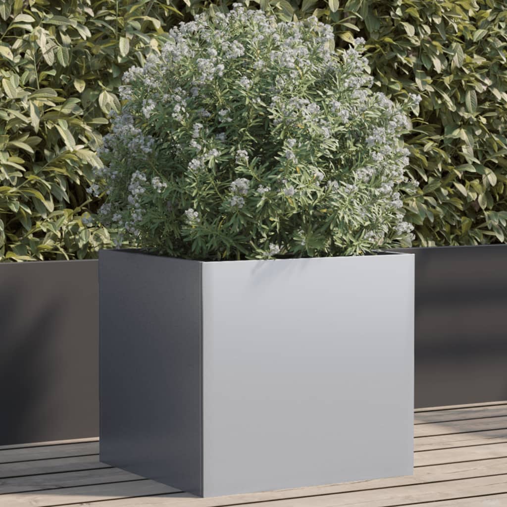 Planter Silver 49x47x46 cm Galvanised Steel - Style and Chic