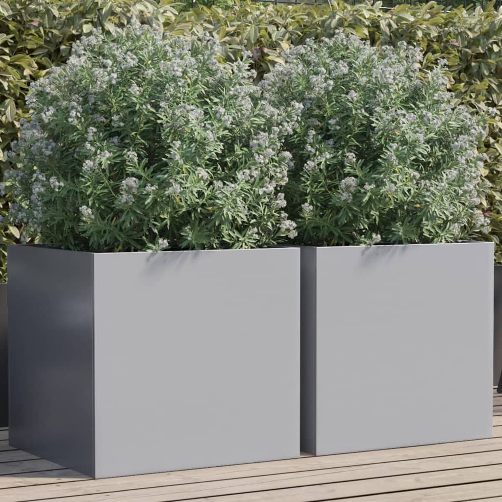 Planters 2 pcs Silver 49x47x46 cm Galvanised Steel - Merkel Designers