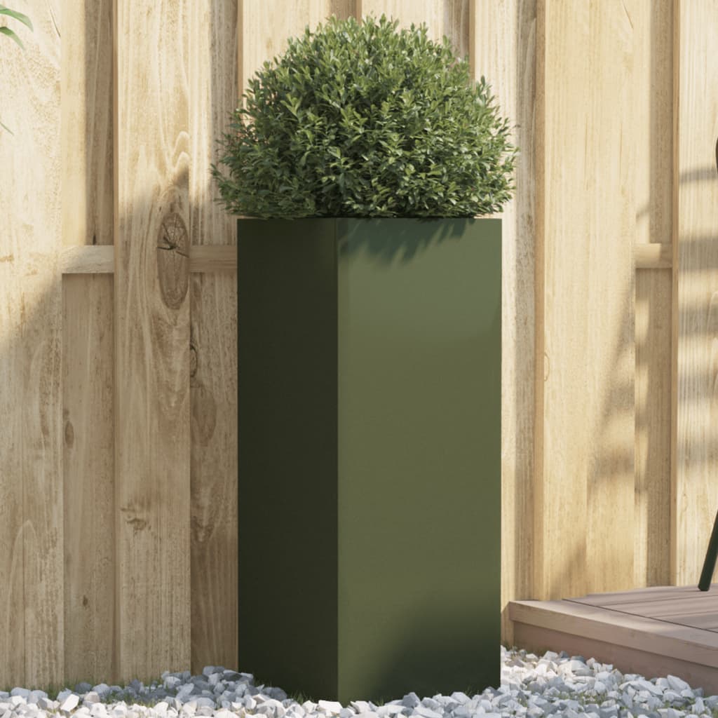 Planter Olive Green 32x27.5x75 cm Cold-rolled Steel - Style and Chic