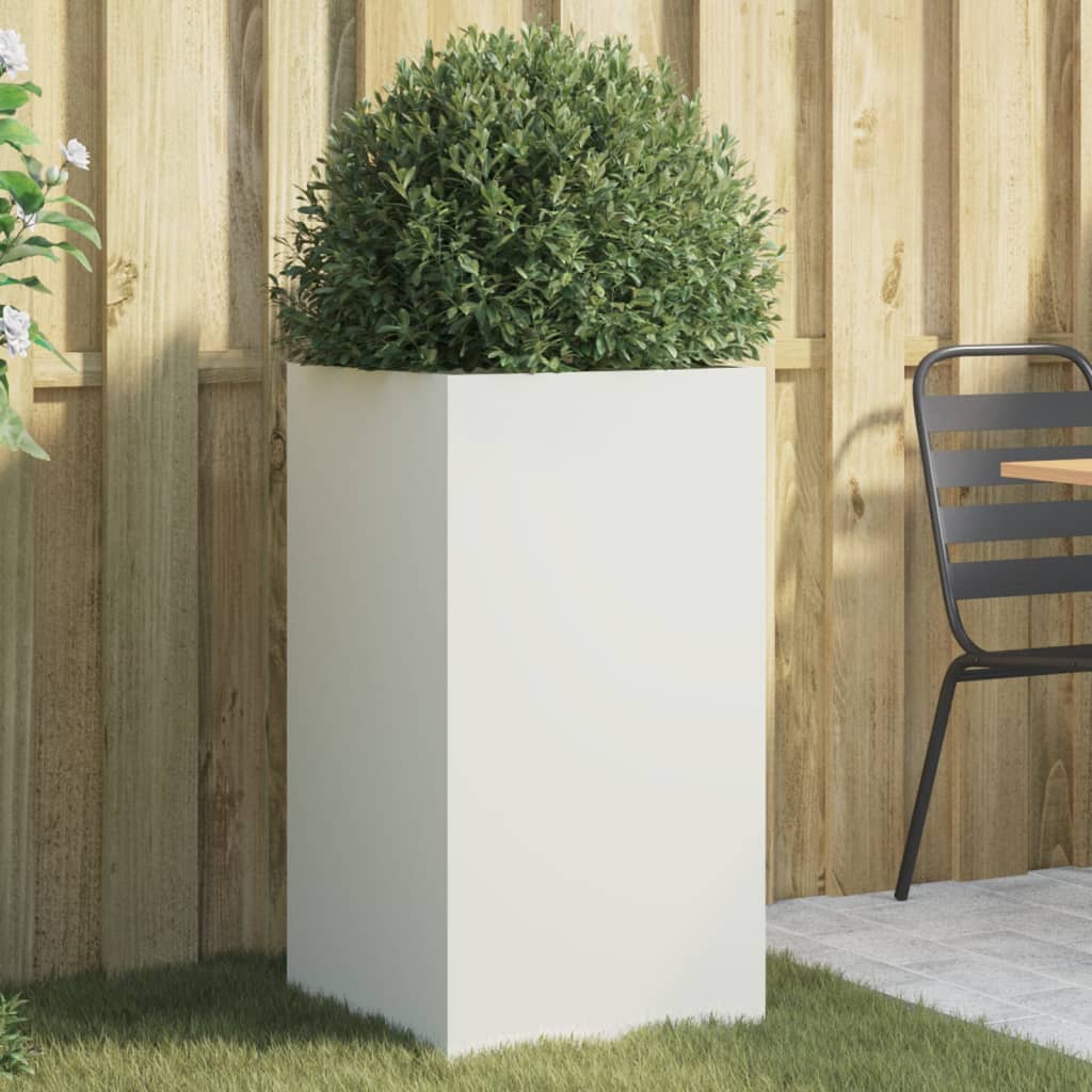 Planter White 42x38x75 cm Cold-rolled Steel - The Home Maker