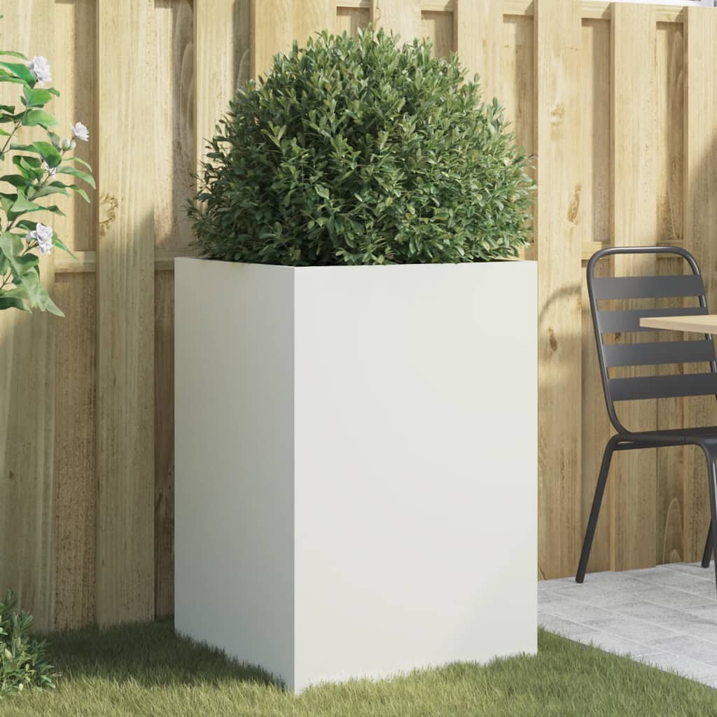 Planter White 52x48x75 cm Cold-rolled Steel - The Home Maker