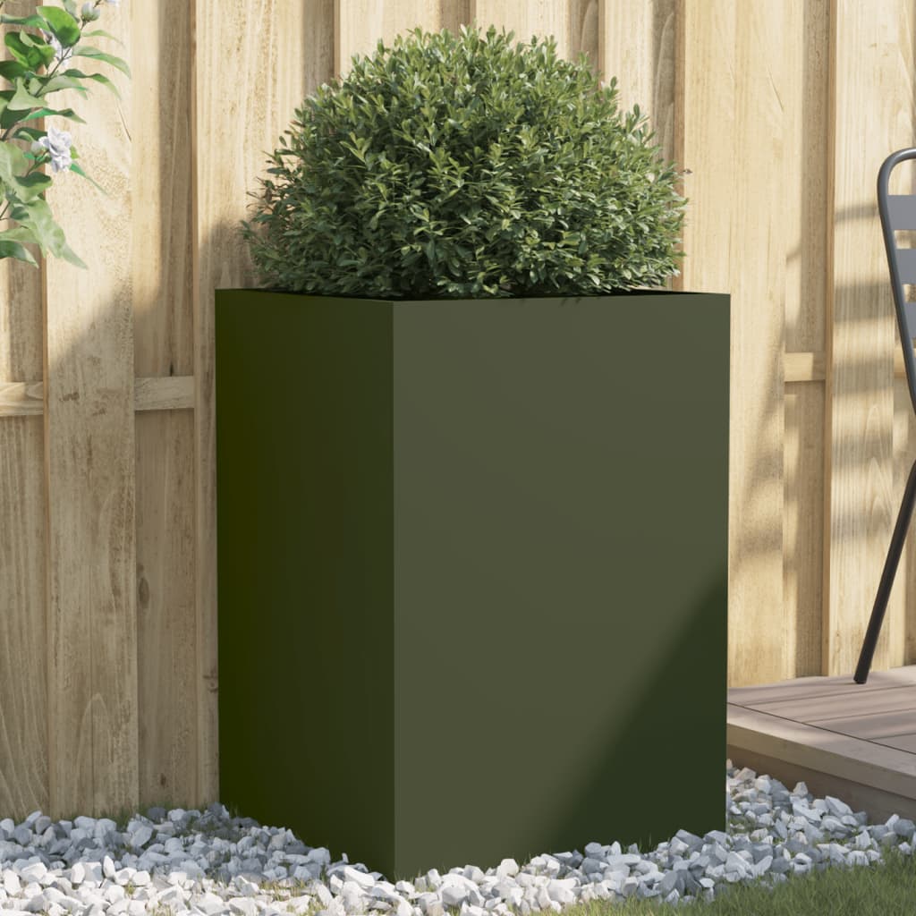 Planter Olive Green 52x48x75 cm Cold-rolled Steel - The Home Maker
