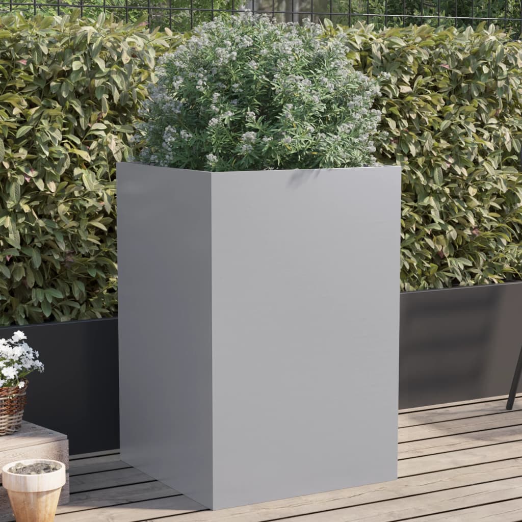 Planter Silver 52x48x75 cm Galvanised Steel - Style and Chic