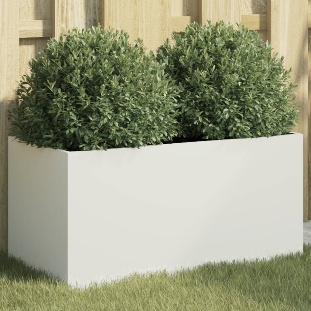 Planter White 62x30x29 cm Cold-rolled Steel - The Home Maker