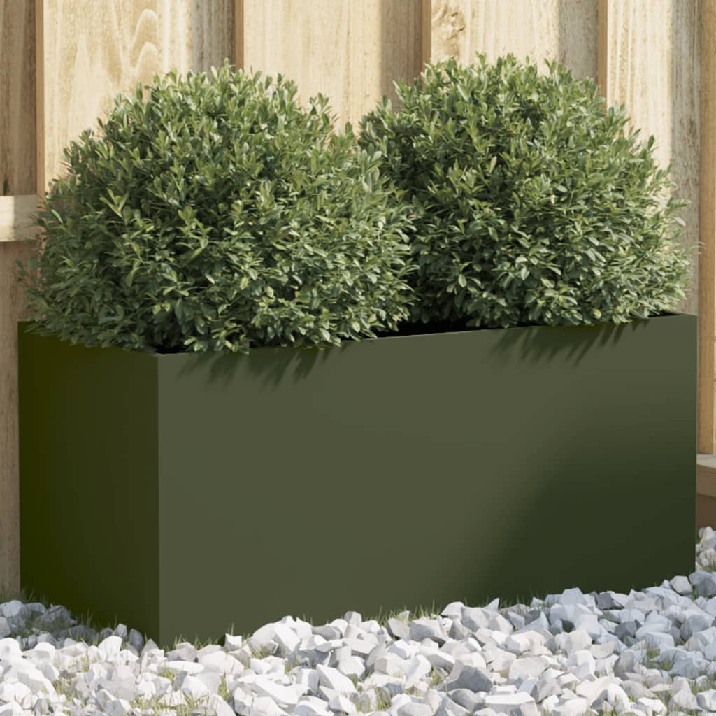 Planter Olive Green 62x30x29 cm Cold-rolled Steel - The Home Maker