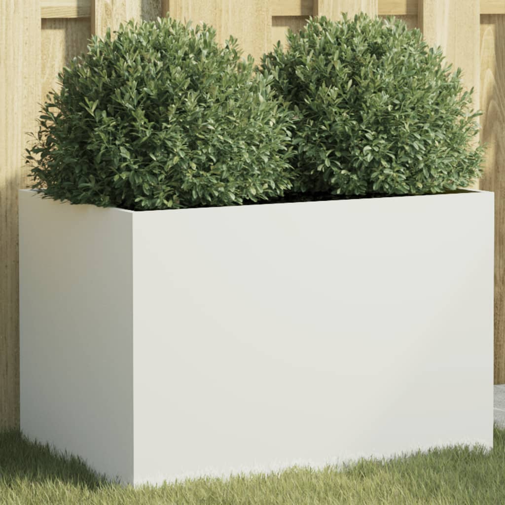 Planter White 62x40x39 cm Cold-rolled Steel - All Things Good