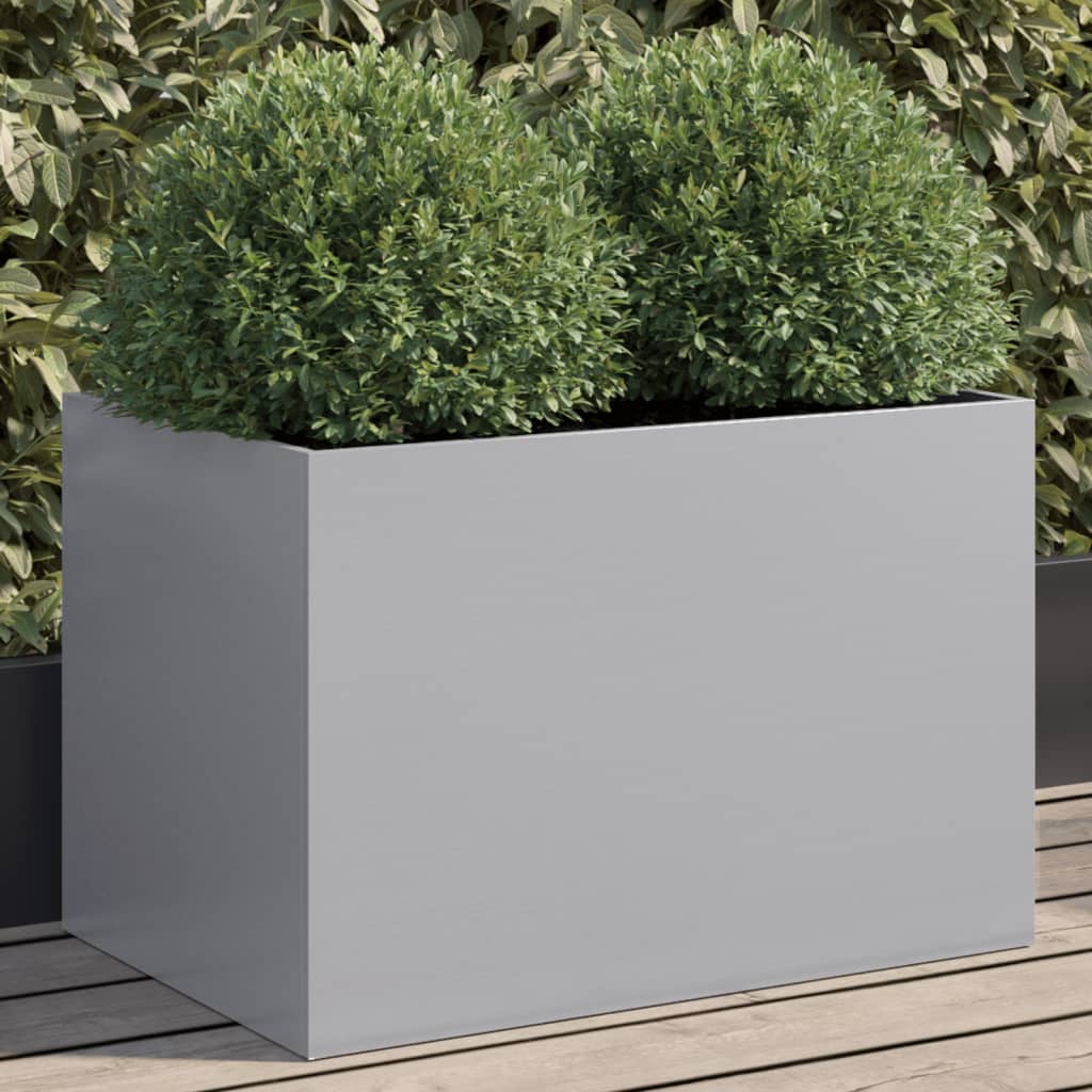 Planter Silver 62x40x39 cm Galvanised Steel - The Home Maker