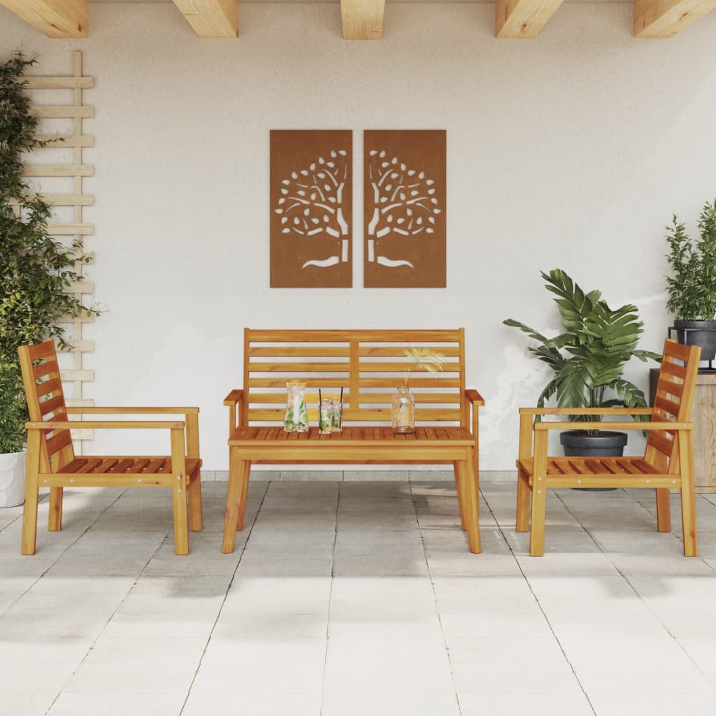 4 Piece Garden Lounge Set Solid Wood Acacia - Millennium Furniture