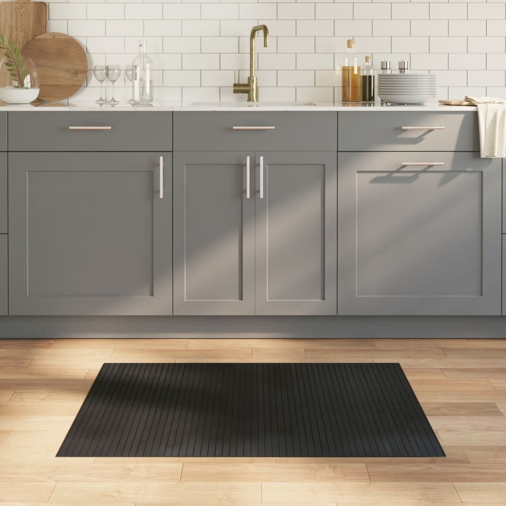 Rug Rectangular Black 70x100 cm Bamboo - Merlin Deals