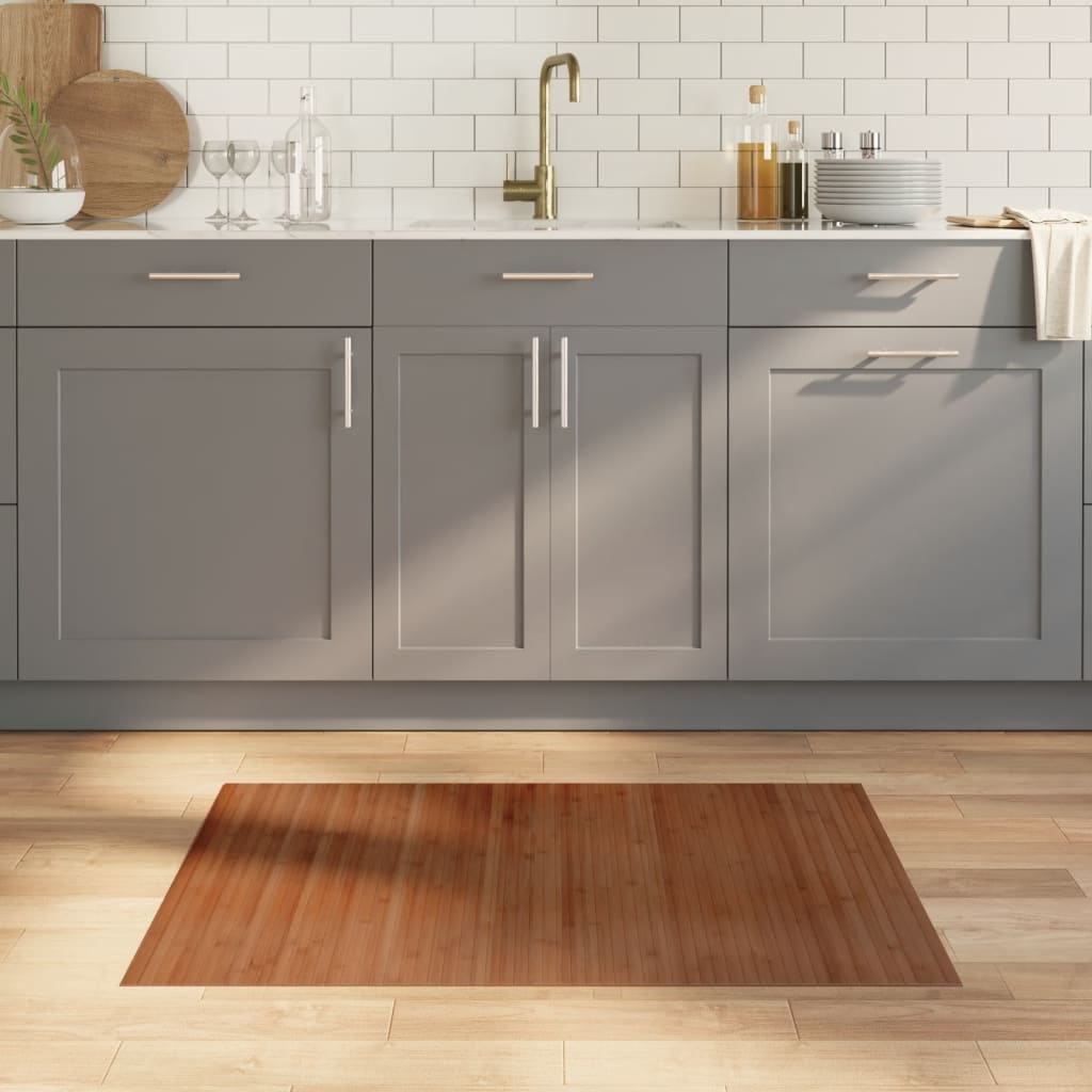 Rug Rectangular Brown 70x100 cm Bamboo - Casper Homes