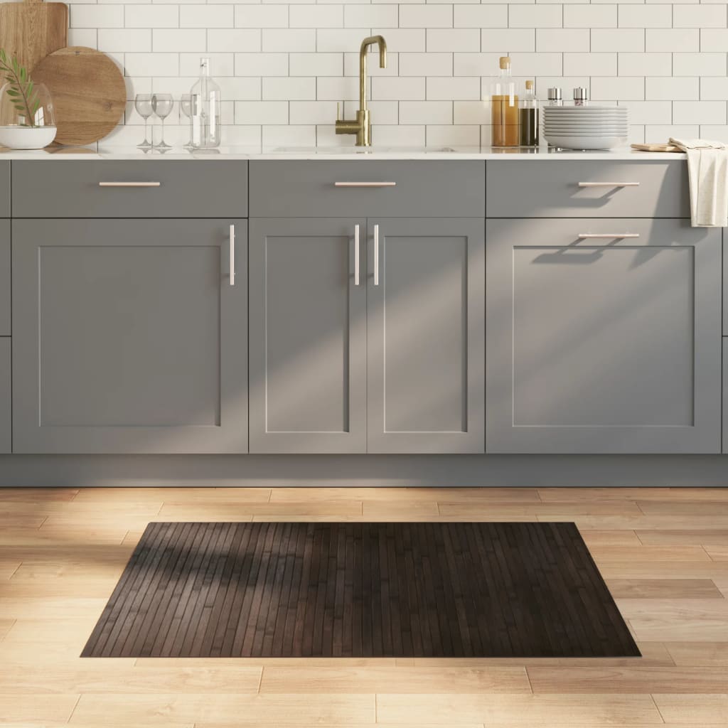 Rug Rectangular Dark Brown 70x100 cm Bamboo - Merlin Deals