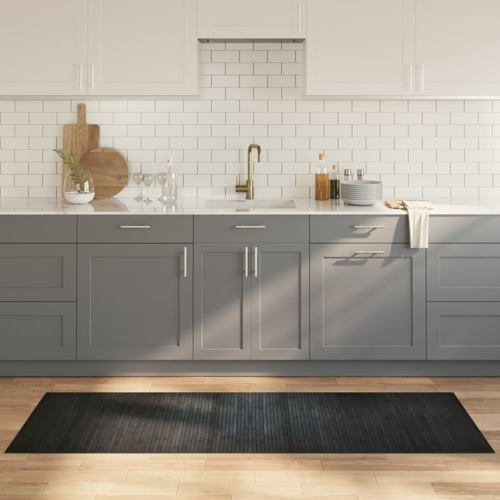 Rug Rectangular Grey 70x200 cm Bamboo - Charlotte Dunes