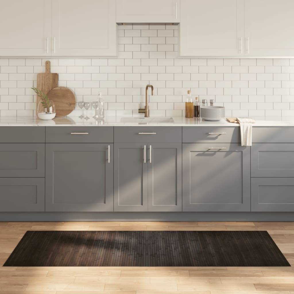 Rug Rectangular Dark Brown 70x200 cm Bamboo - Charlotte Dunes