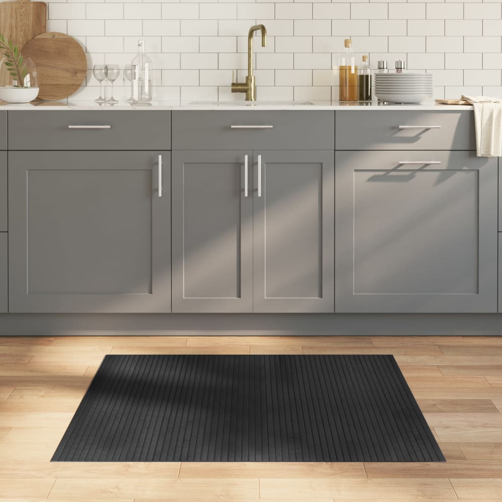 Rug Rectangular Grey 80x100 cm Bamboo - Merlin Deals