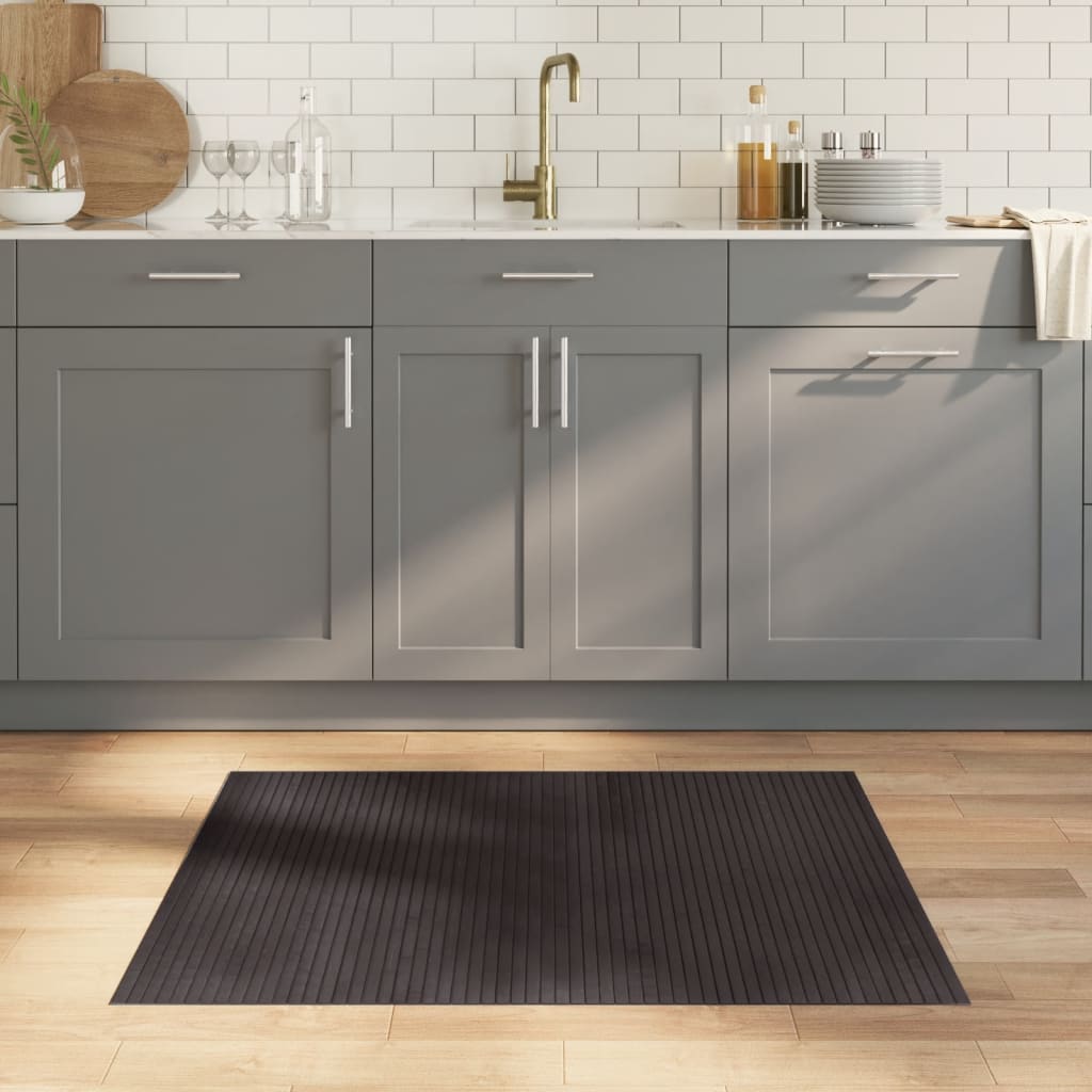 Rug Rectangular Dark Brown 80x100 cm Bamboo - Merlin Deals