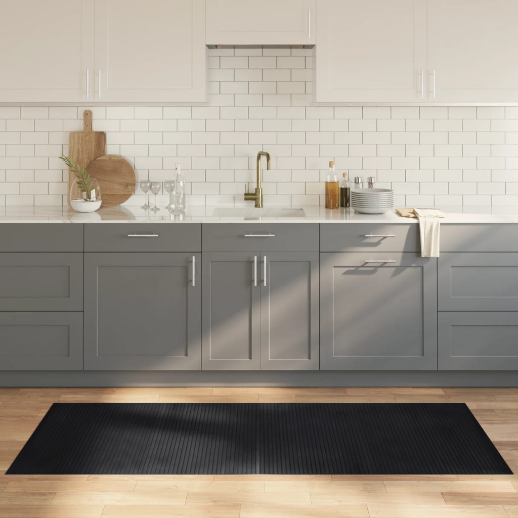 Rug Rectangular Black 80x200 cm Bamboo - Charlotte Dunes