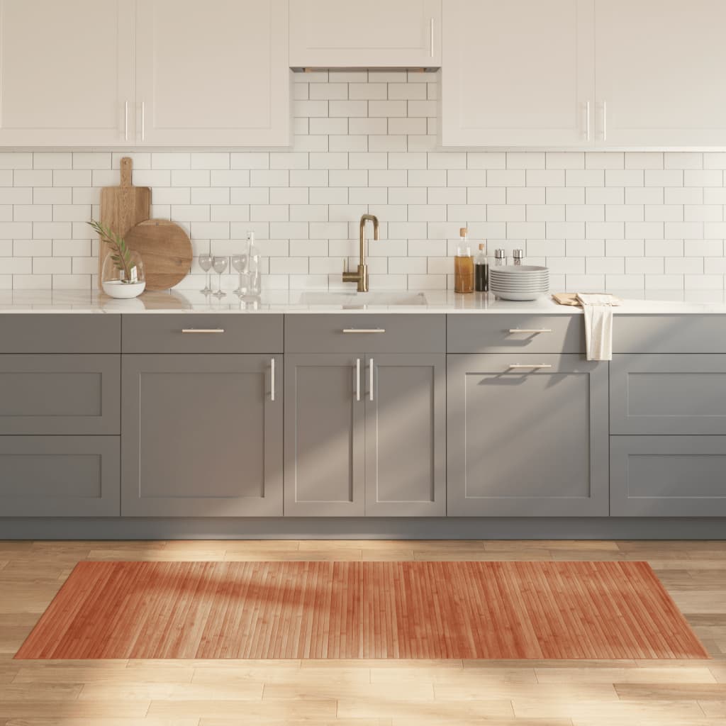 Rug Rectangular Brown 80x200 cm Bamboo - Merkel Designers