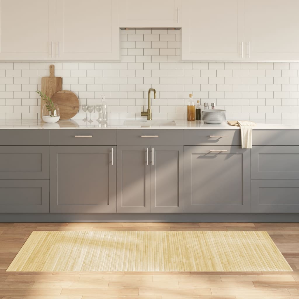 Rug Rectangular Light Nature 80x200 cm Bamboo - Charlotte Dunes
