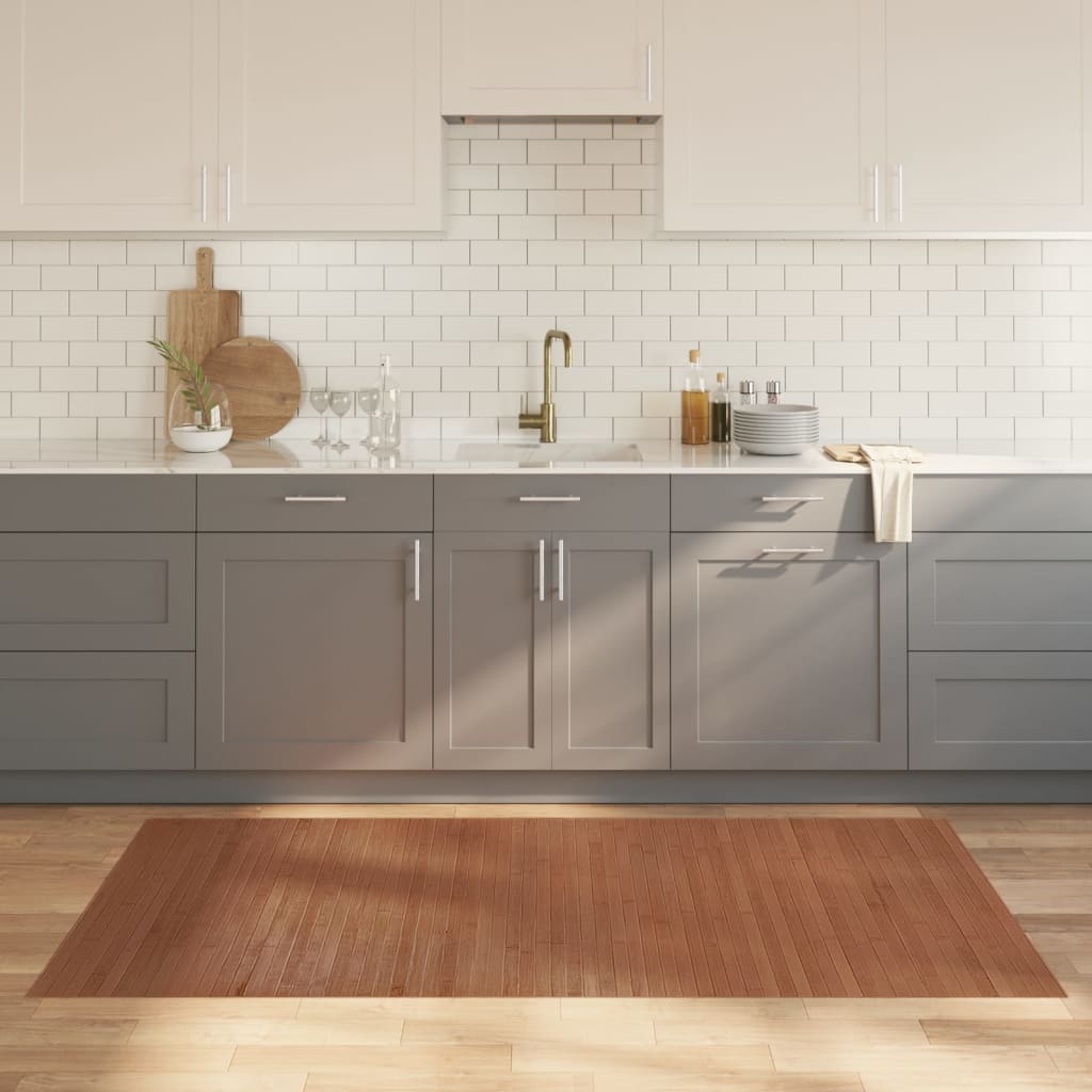 Rug Rectangular Brown 100x200 cm Bamboo - Charlotte Dunes
