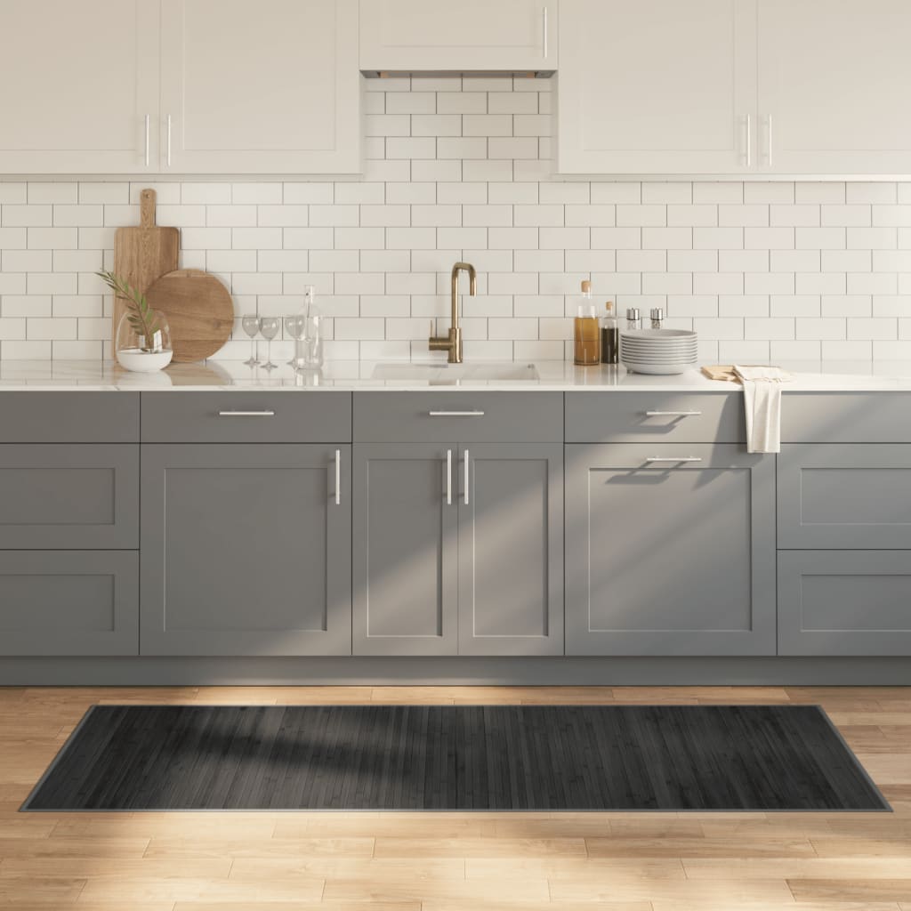 Rug Rectangular Grey70x200 cm Bamboo - Decor Base