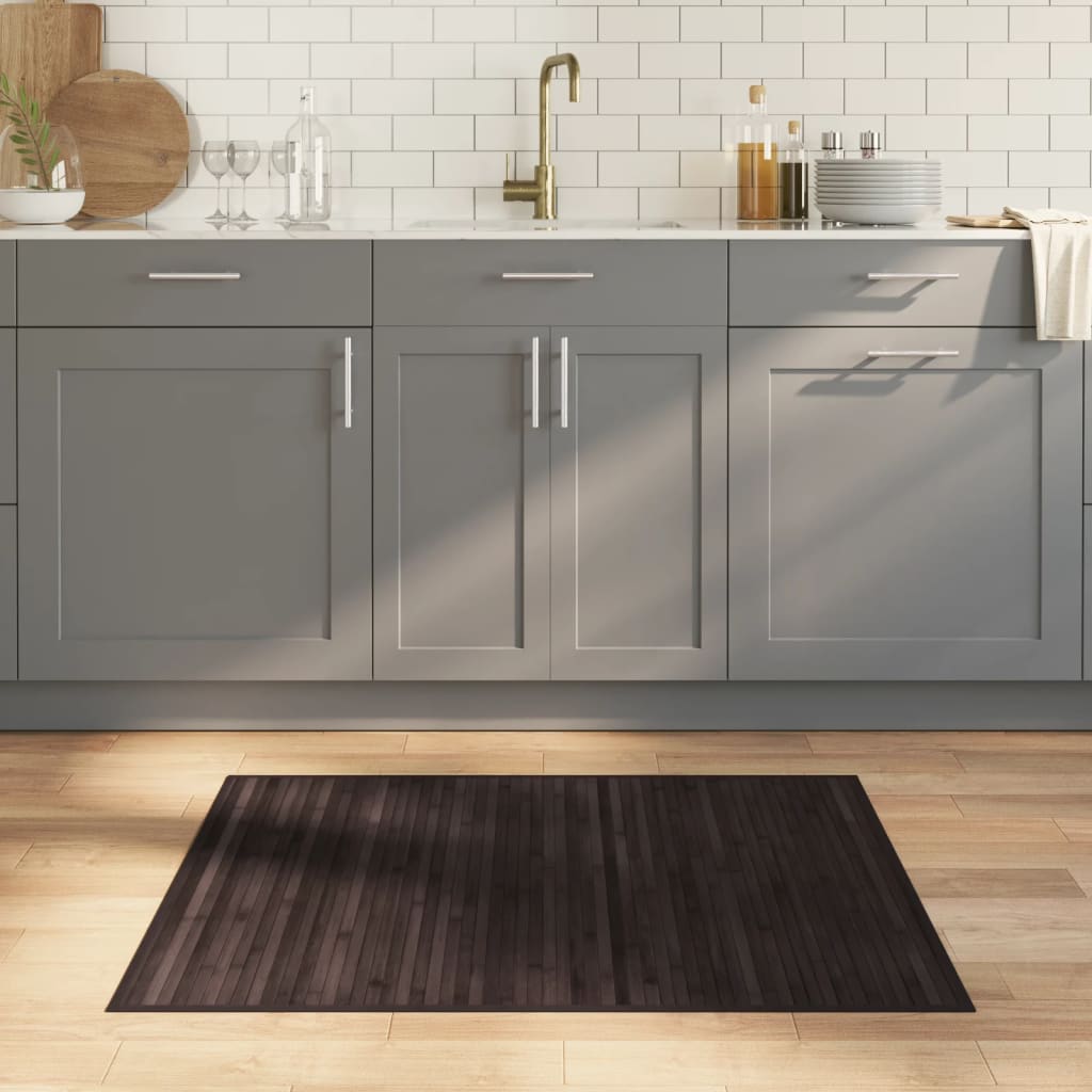Rug Rectangular Dark Brown80x100 cm Bamboo - R and M Furniture