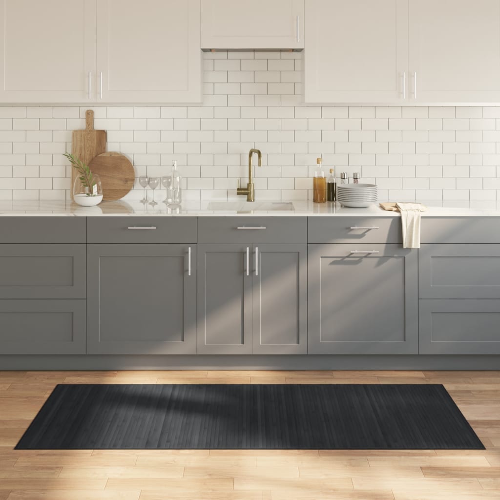 Rug Rectangular Grey80x200 cm Bamboo - Decor Base
