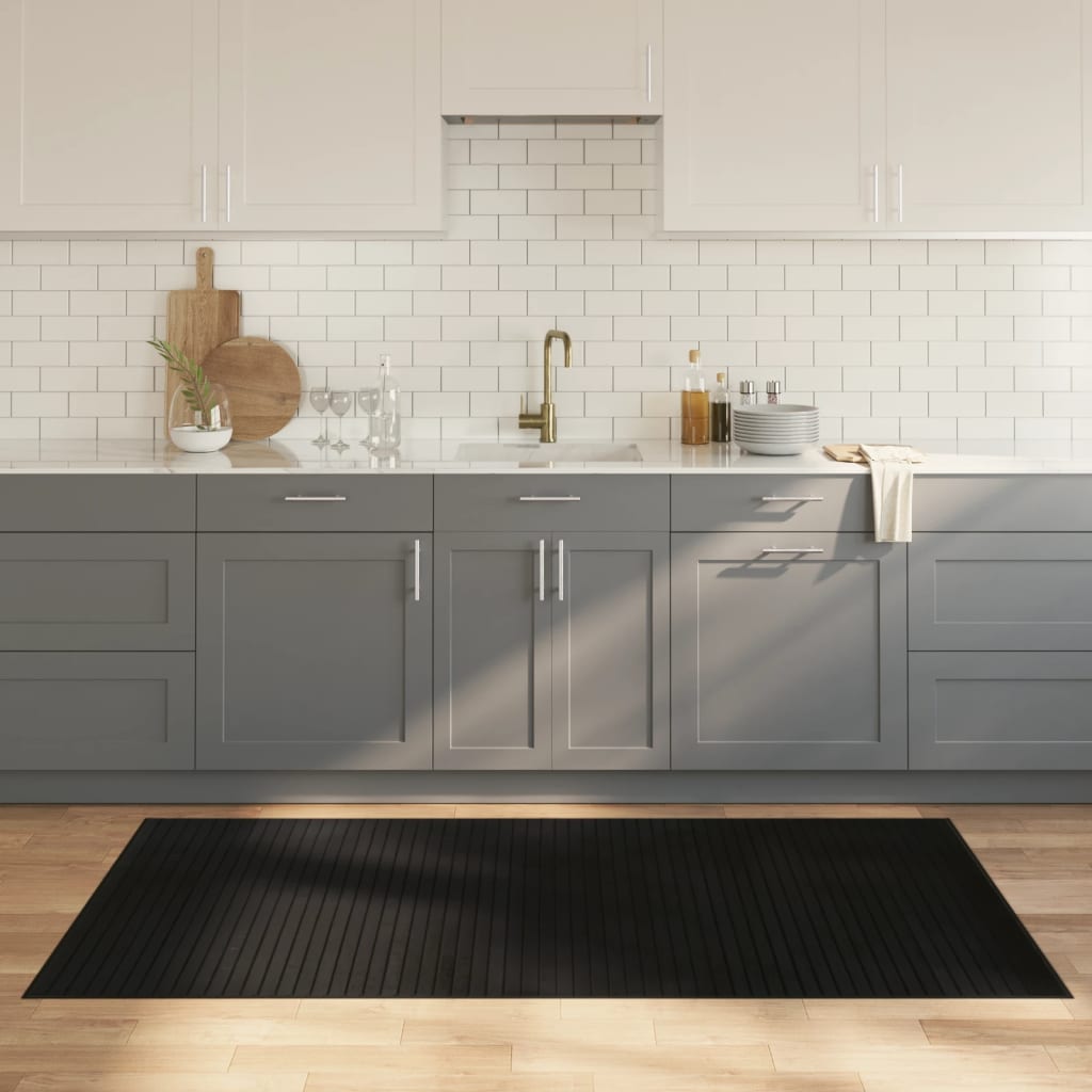 Rug Rectangular Black100x200 cm Bamboo - Decor Base