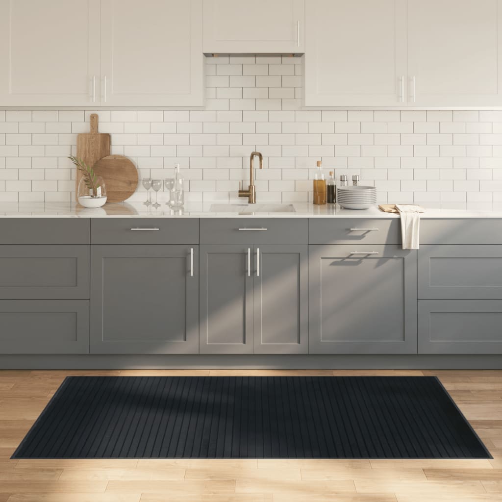 Rug Rectangular Grey100x200 cm Bamboo - Direct Imports