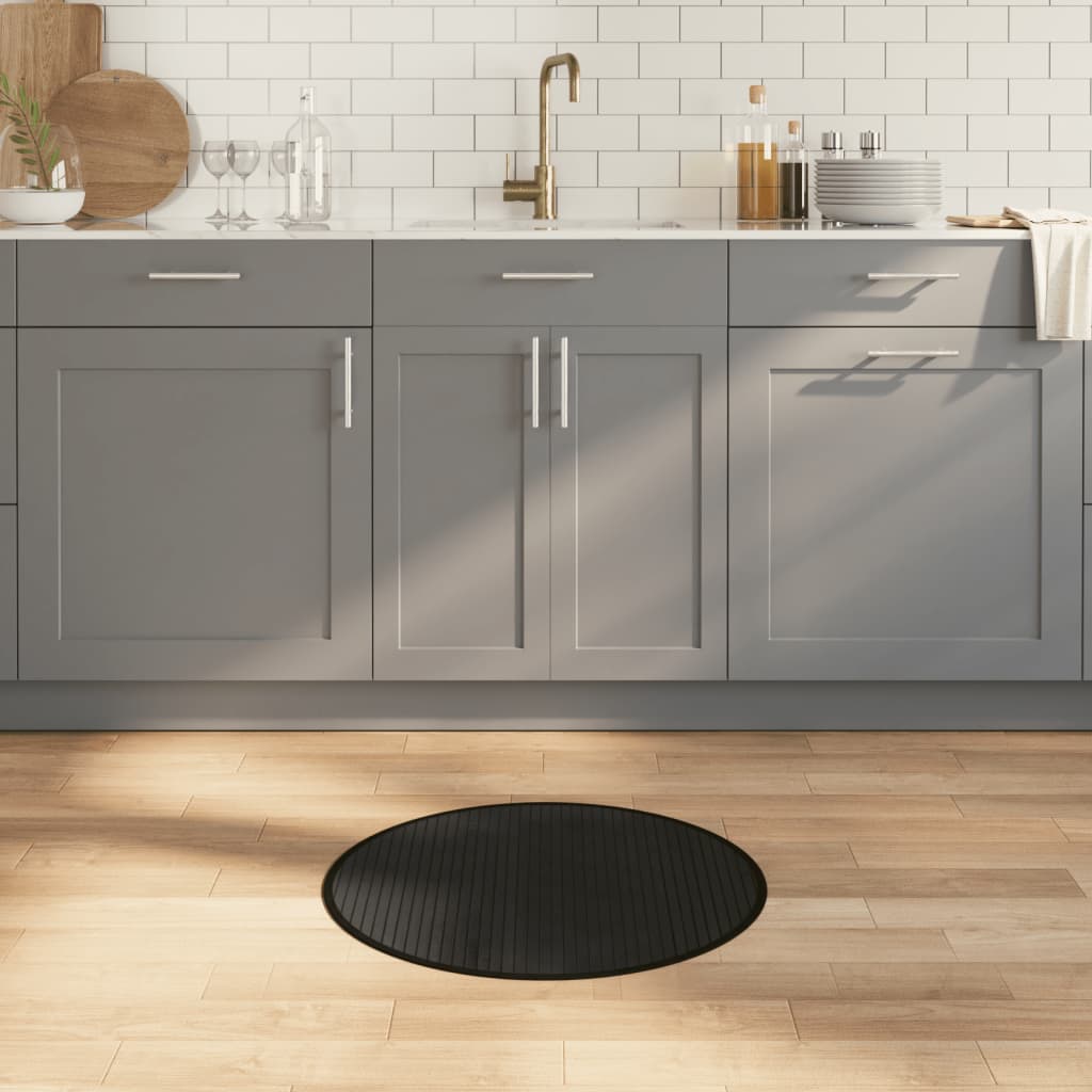 Rug Round Black60 cm Bamboo - Design Hut
